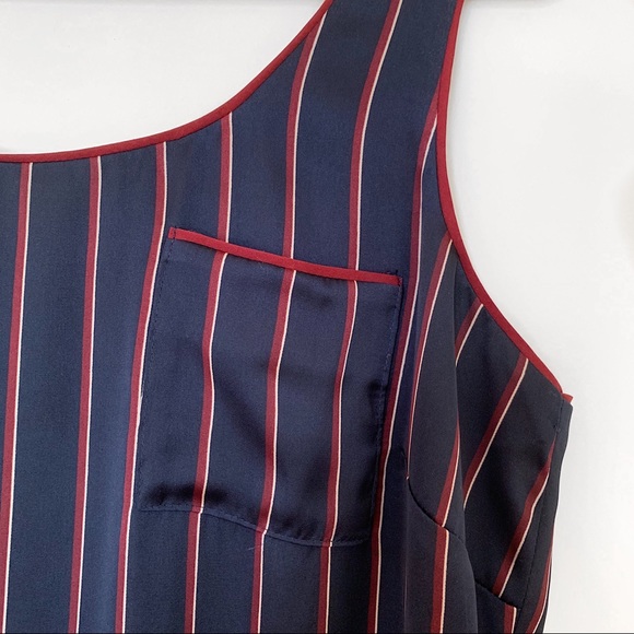 The Limited Satin Pinstripe Navy Tank Midi Dress - Picture 3 of 6